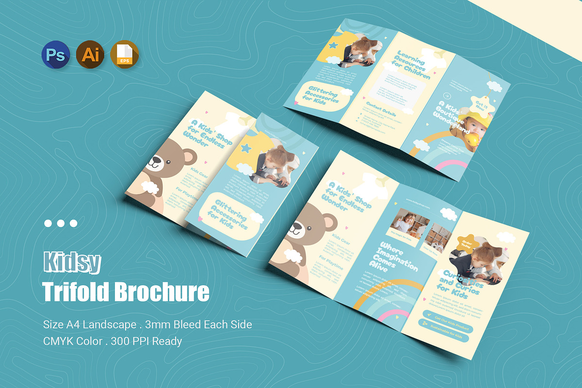 Kidsy Trifold Brochure, a Brochure Template by Esensifiksi.studio