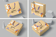 Cardboard Shopping Bag Mockups, a Packaging Mockup by megostudi0 (Thumbnail 1 of 6)