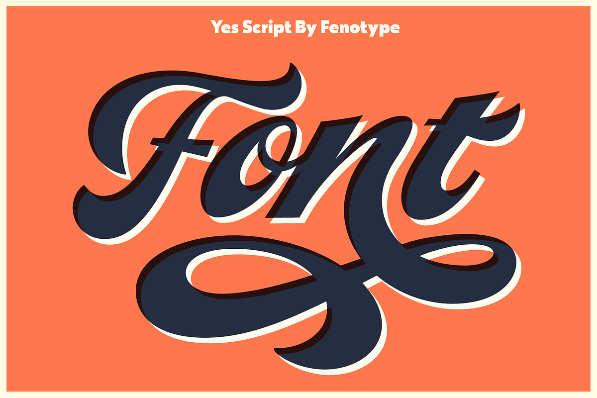 Yes Script - Groovy Retro Script, a Script Font by Fenotype (Photo 11 of 15)