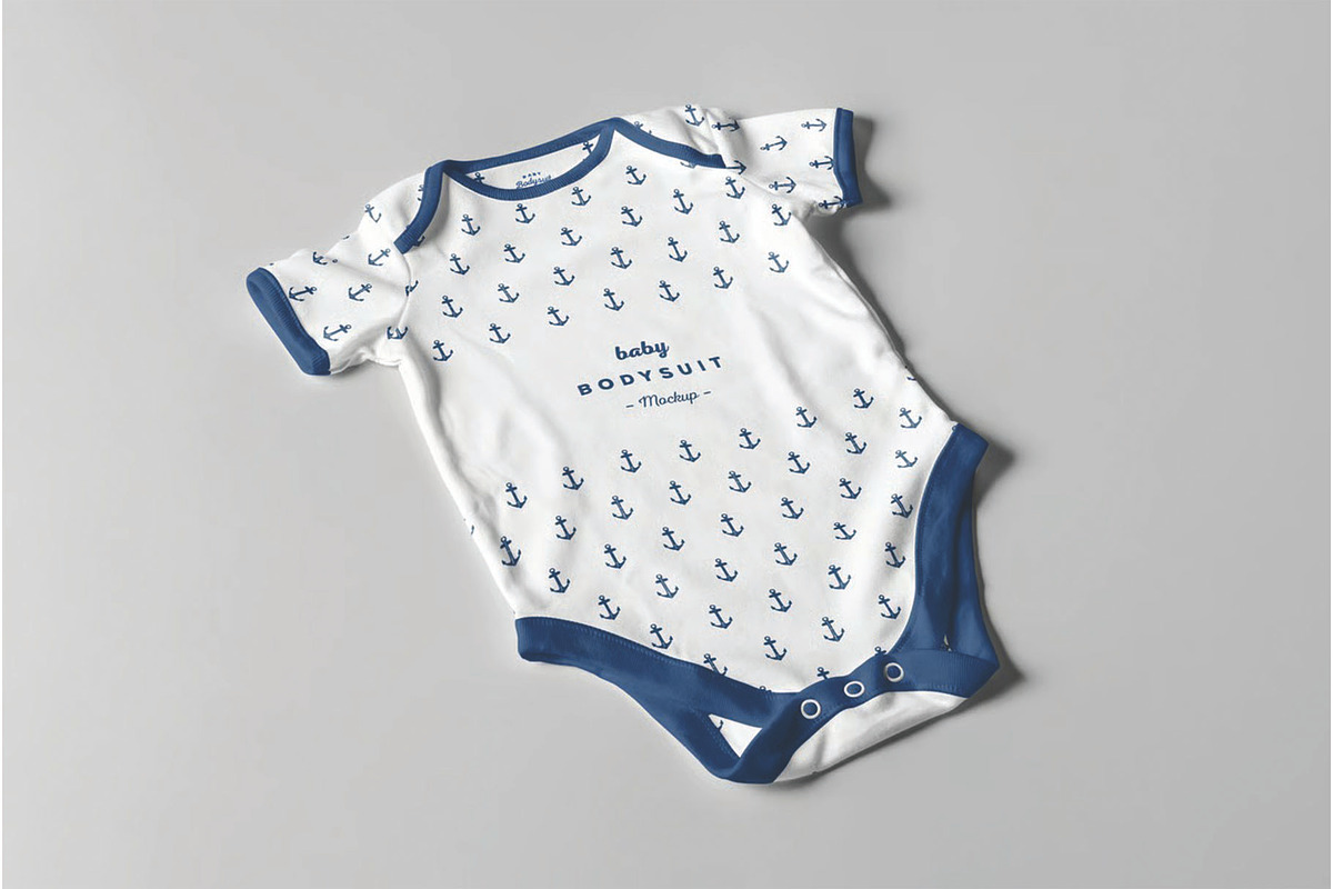 Infant Baby Bodysuit Angled Mockup, a Shirt Mockup by DesignRushMarket (Photo 1 of 2)