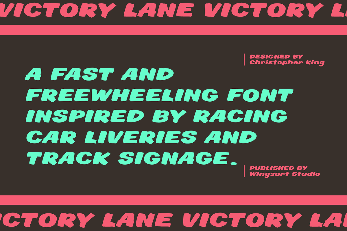 Victory Lane: A Racing Brush Font, a Handwritten Font by Wingsart Studio (Photo 2 of 15)