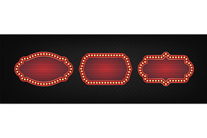 Vintage casino show bulb frame, an Object Illustration by art PVP - market