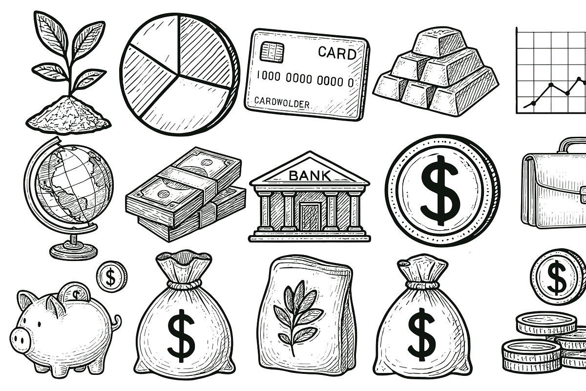 Finance Icon Set, an Object Graphic by nikagraphic