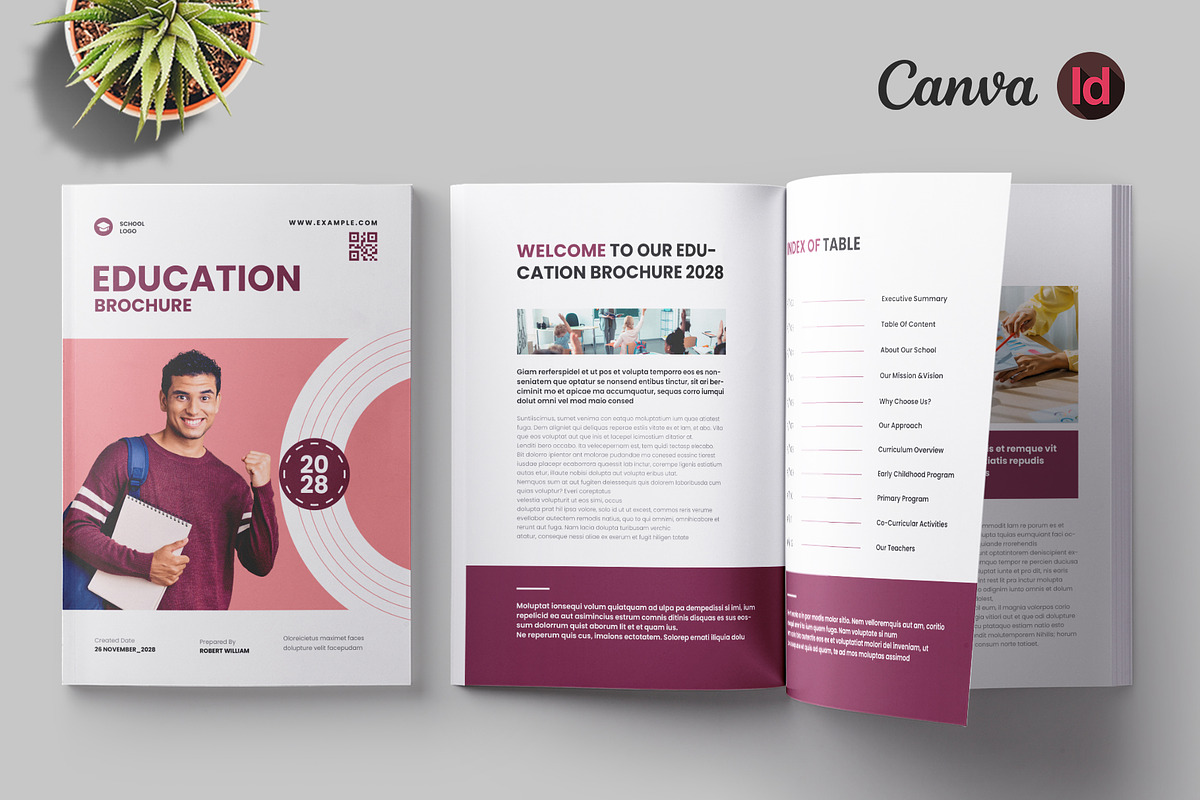 Education Brochure Template Canva, a Brochure Template by Pixelpick (Photo 1 of 9)