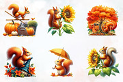 Fall Squirrels Garden Clipart, an Illustration by RobertsArt (Thumbnail 5 of 7)