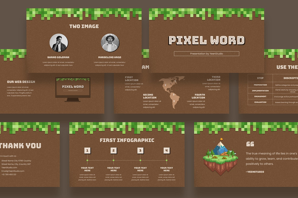 Pixel Presentation Template, a Presentation Template by BumbleGraph Studio (Photo 2 of 4)