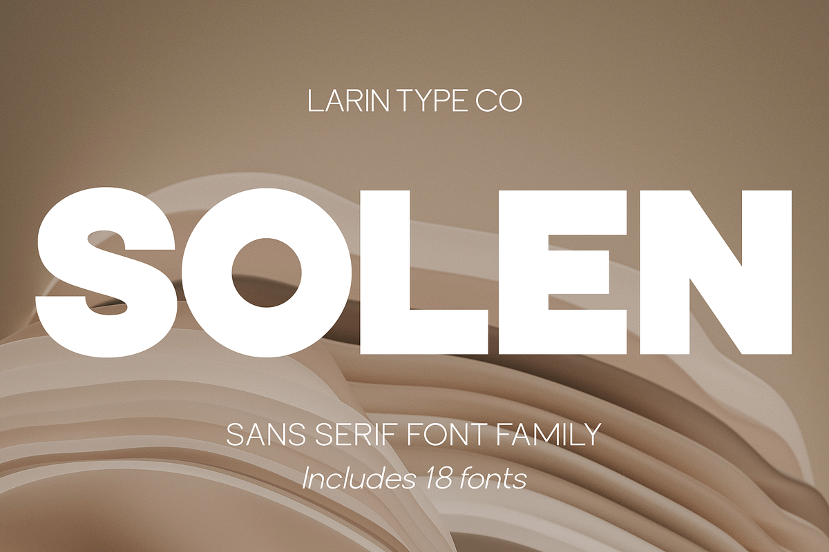 Solen Font Family, a Sans Serif Font by Larin Type Co. (Photo 1 of 14)