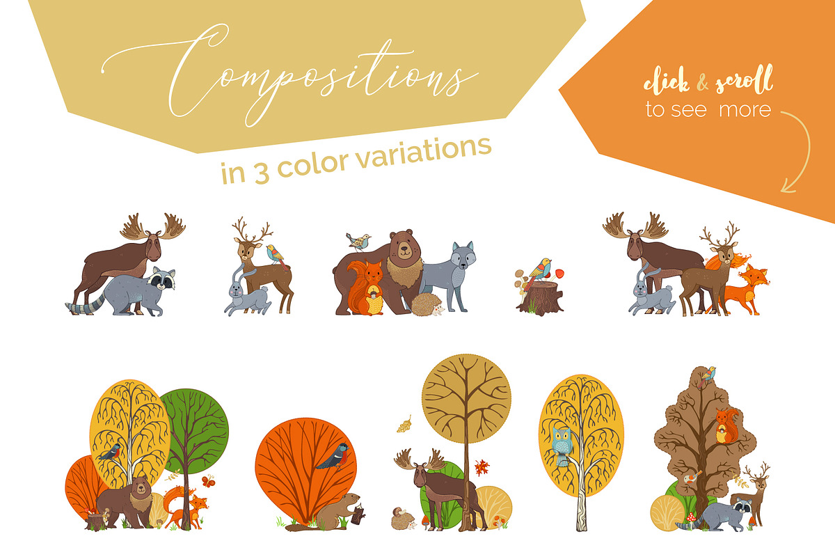 Woodland Animals Pack, an Animal Illustration by MaljukArt (Photo 6 of 15)