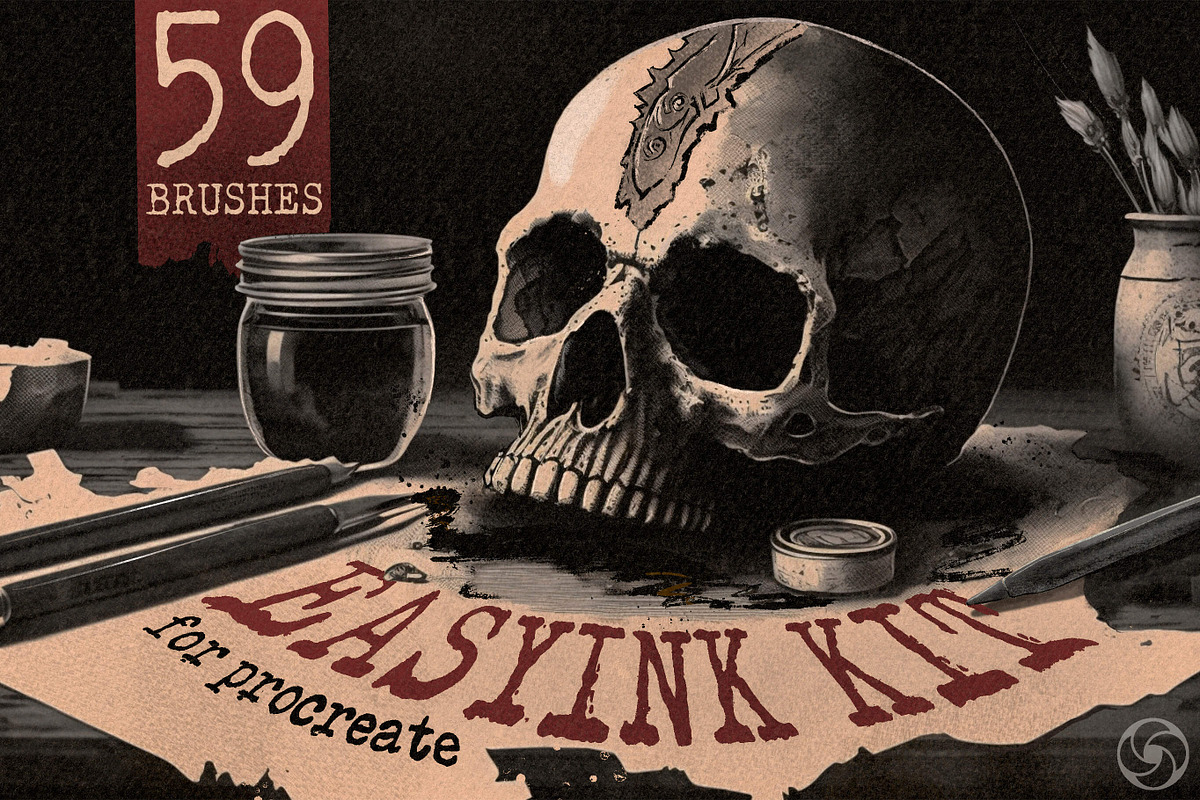 59 Easy Ink Brushes For Procreate, a Brush Add-On by Easy Procreate (Photo 1 of 8)