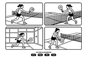 Activity of a woman playing padel, a Person Illustration by Vectorlina (Thumbnail 1 of 3)