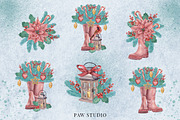 Christmas Wreaths Xmas Tree Clipart, an Illustration by PawGraphic (Thumbnail 5 of 10)