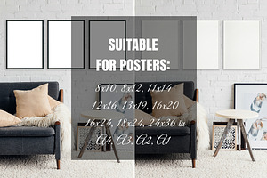 Picture Frame Set Of 3 Mockups