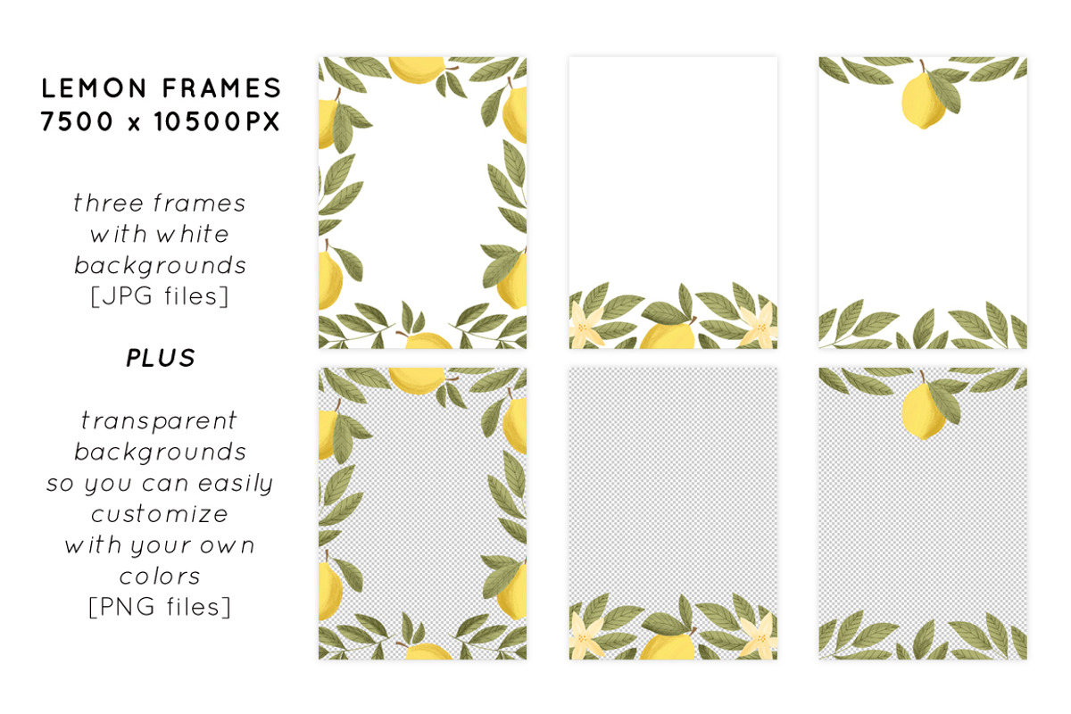 Lovely Lemons Clip Art + Patterns, an Illustration by k.becca (Photo 3 of 5)
