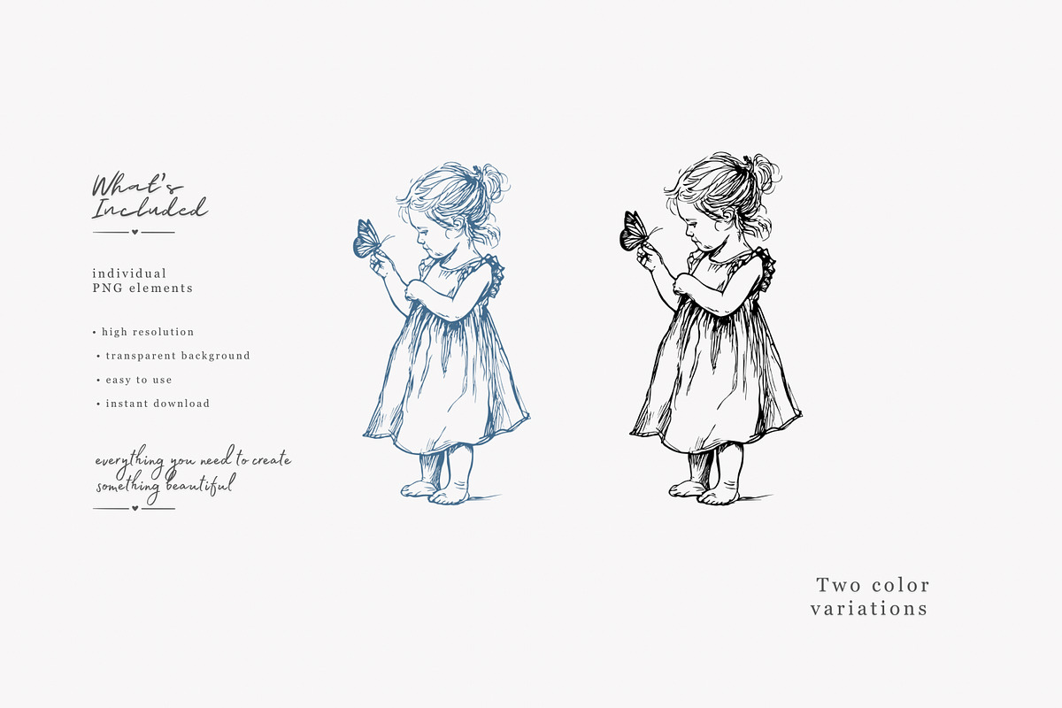 vintage children clipart collection, a Decorative Illustration by Patishop Art (Photo 3 of 8)
