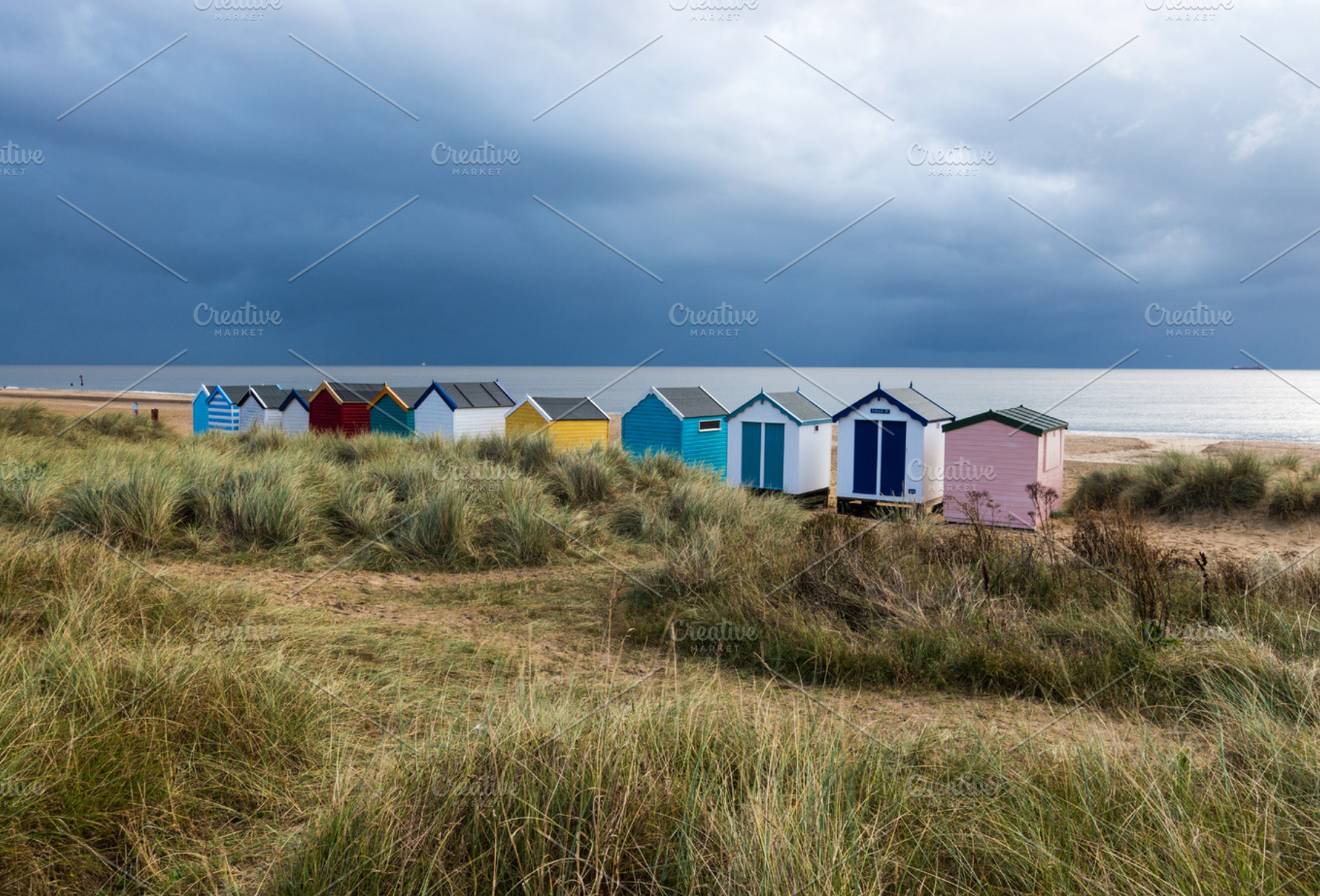 Line of Beach Huts, Southwold, a Nature Photo by Margaret Clavell
