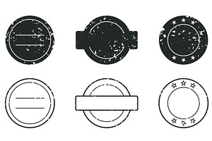 Circle Rubber Stamp Set, an Object Illustration by Vector Creator
