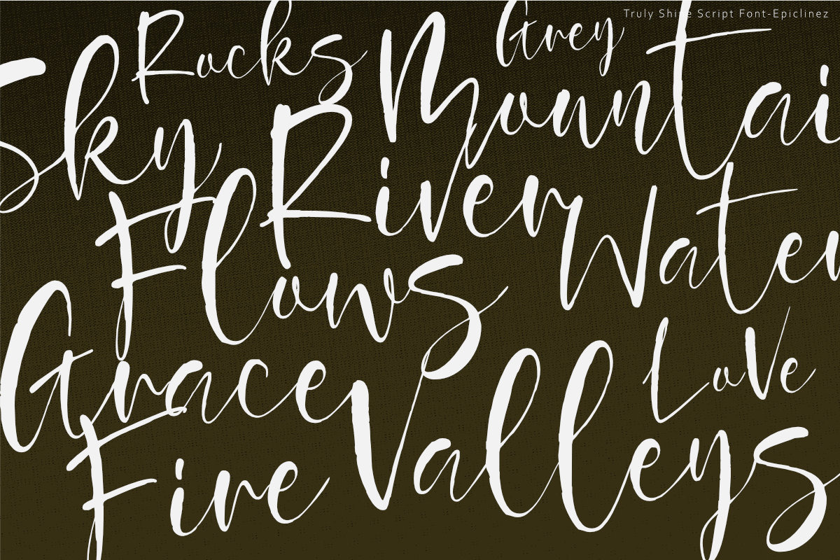 Trully Shine, a Script Font by Epiclinez (Photo 4 of 5)