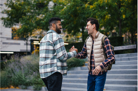 Best friends meeting, happy to see, a Person Photo by HalfPoint