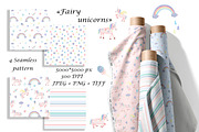 Watercolor Unicorn Seamless Patterns, a Pattern Graphic by Oksana Dovhopol Art (Thumbnail 1 of 15)