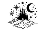 Fantasy Castle Cloud Moon Bundle, an Object Illustration by Gaye Art (Thumbnail 19 of 30)