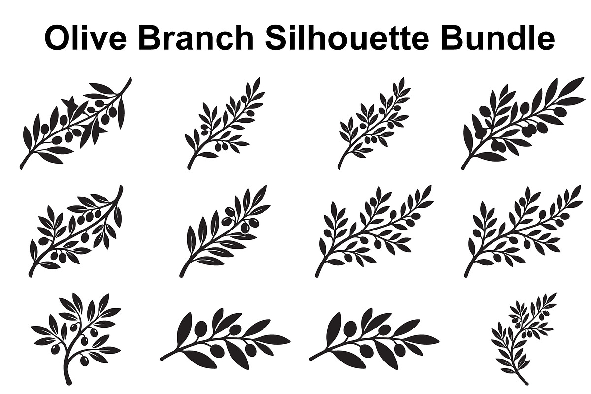 Olive Leaf Silhouette Collection, an Object Graphic by Designer_Momina (Photo 1 of 3)