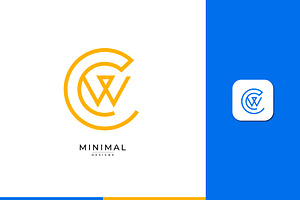 Monogram icon logo CW or WC