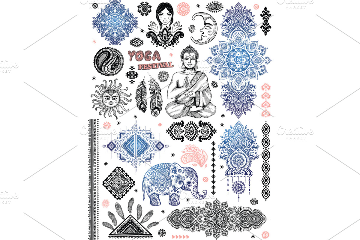 Set of Bohemian style flash tattoos, an Icon by Transia (Photo 5 of 5)