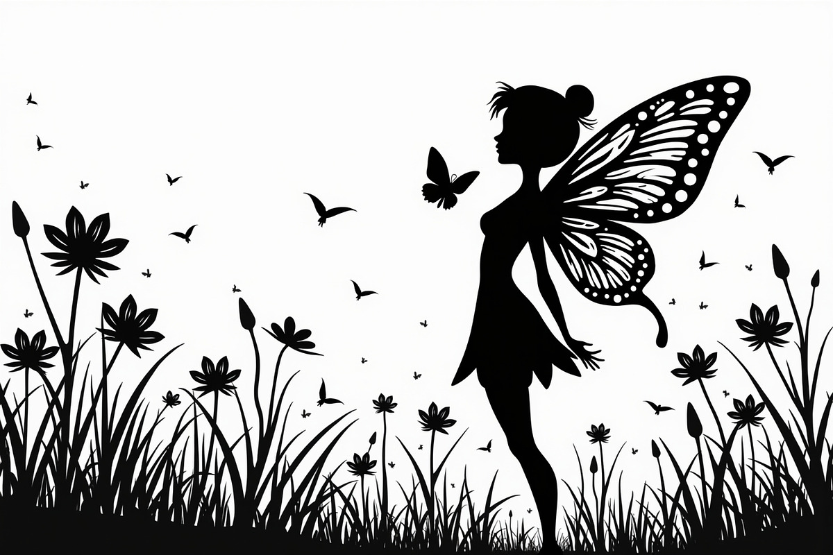 Silhouette of Fairy with Butterflie, an Illustration by Amazin_art (Photo 19 of 21)