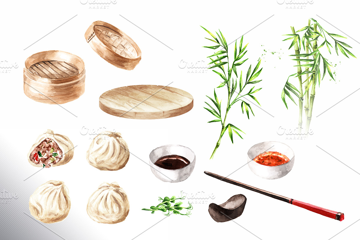 Dim Sum. Chinese dumplings, a Food Illustration by Daria Ustiugova (Photo 6 of 6)