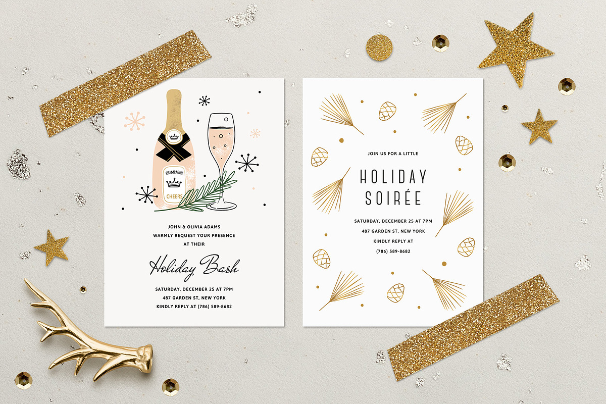 HOLIDAY PARTY TEMPLATES, an Invitation Template by Pixejoo (Photo 4 of 6)