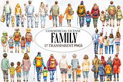 Watercolor  Family Clipart, an Illustration by Designworld (Thumbnail 1 of 5)