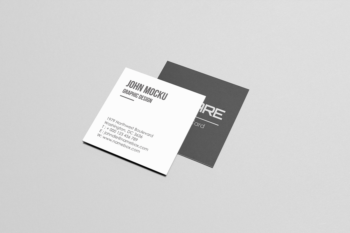 Square Business Card Mockups, a Print Template by resumetemplathttps://d3es (Photo 7 of 14)