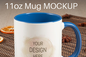 11oz Two-tone Mug Mockup, a Cups & Container Mockup by MockupsBox