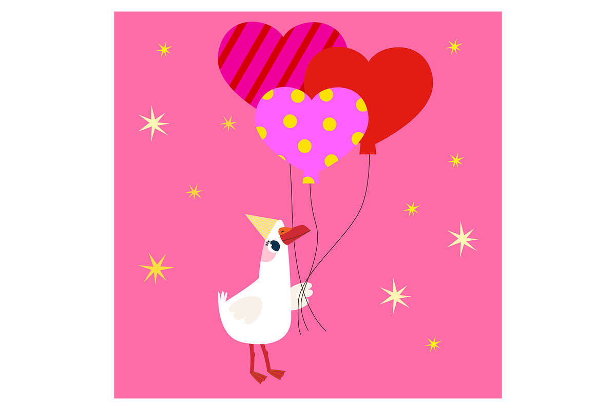 Silly Goose Birthday Clipart Set, an Animal Illustration by the_myro (Photo 12 of 13)