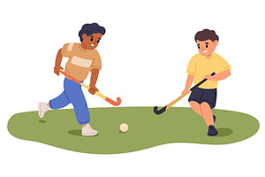 Little boys in sportswear play field, a Sport Illustration by Vectorbuum