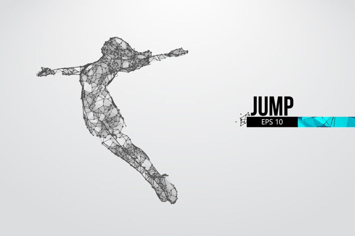 Silhouettes of a jumping woman, a Healthcare Illustration by Matrosovv (Photo 4 of 4)