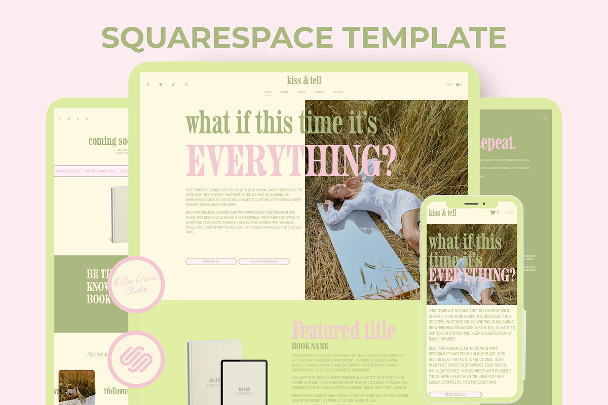 Squarespace Author Website Template, a Squarespace Template by Billie Grace Studio (Photo 1 of 8)