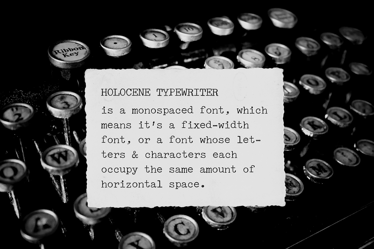 Holocene Typewriter SVG Font, a Serif Font by Ana's Fonts (Photo 7 of 9)