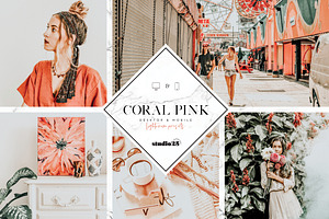 Coral pink lightroom preset