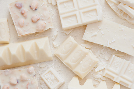 A variety of white chocolate