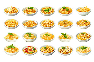 Cartoon pasta dishes. Various, a Food Illustration by Stock-Smart-Start