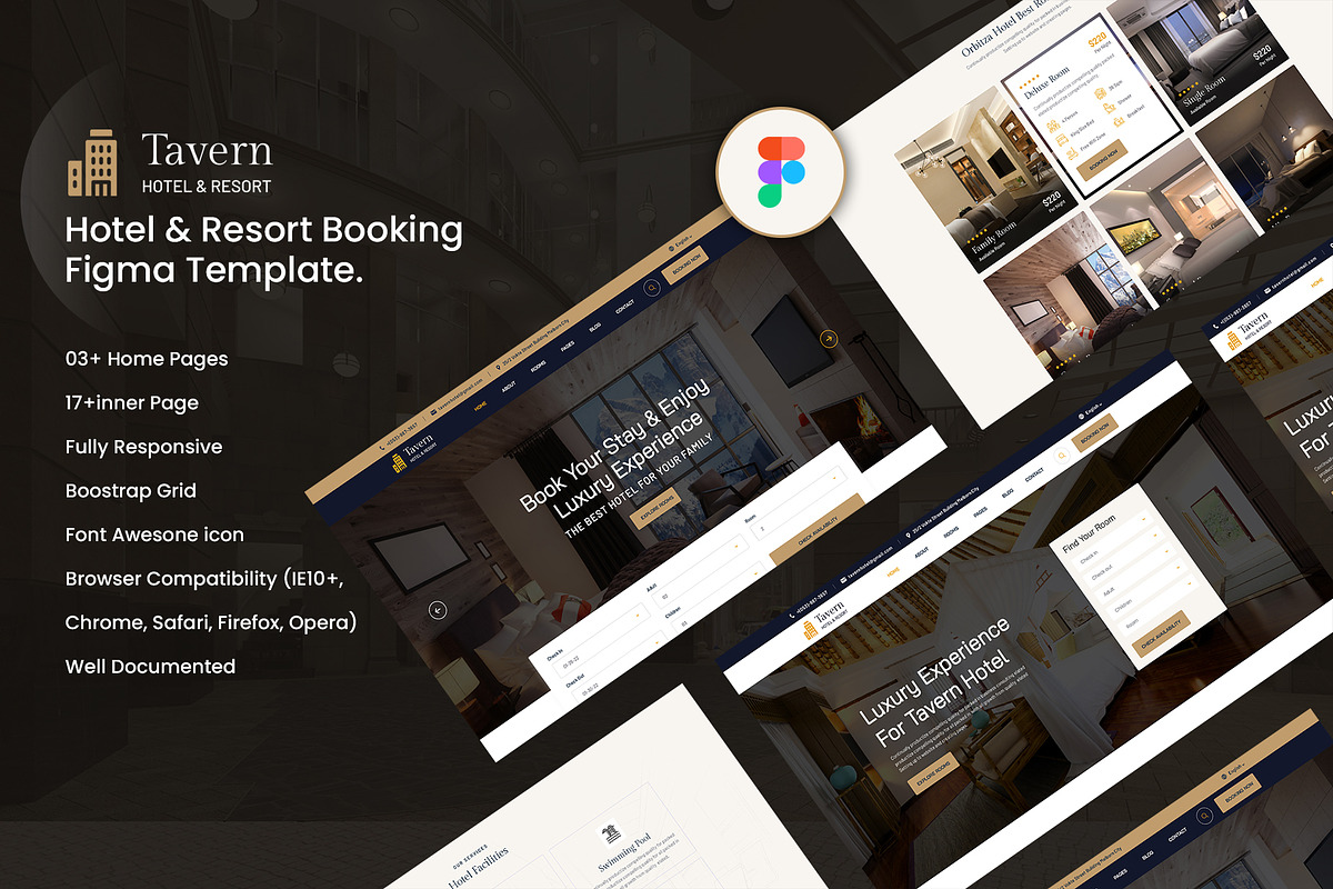 Tavern - Hotel & Resort Booking, an UI Kit Template by CodexCoder Themes
