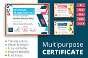 Modern multipurpose certificate, a Stationery Template by Grafvish (Thumbnail 1 of 2)