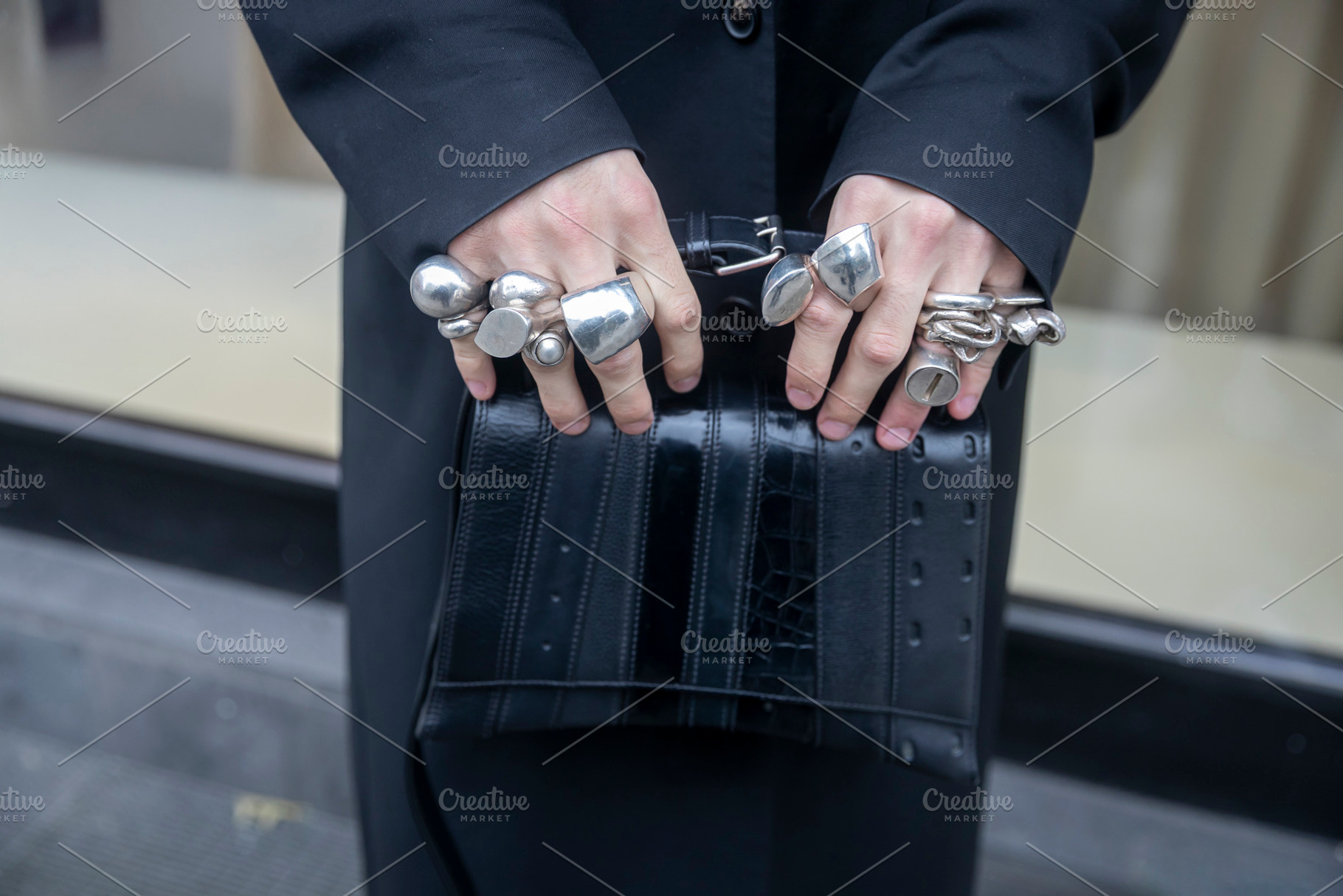 Street Style Detail: Hands Adorned, a Person Photo by Imaginarium