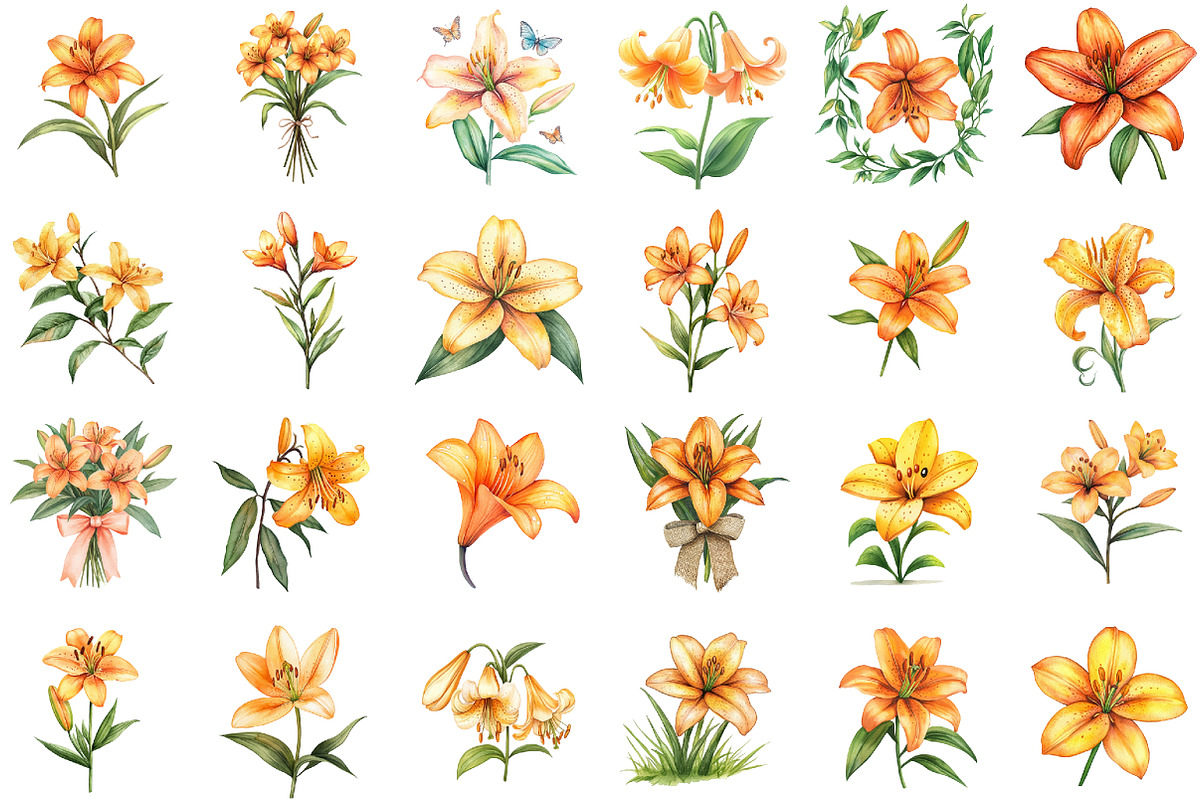 Orange Spring Flowers PNG Honey Lill, an Illustration by Sublimation Artist (Photo 2 of 6)