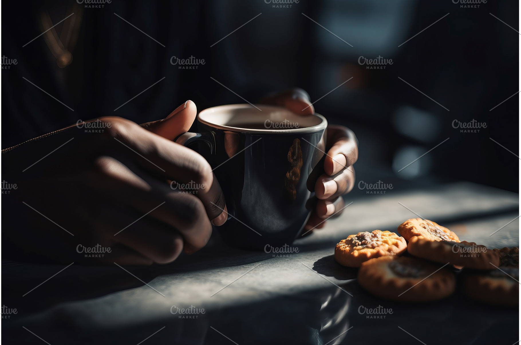 Black hand holding coffee cup, a Food & Drink Photo by Ylivdesign