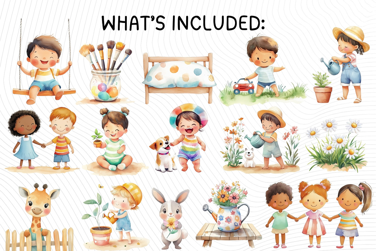 Summer Activities Kids Clipart, an Illustration by PassionPNGcreation (Photo 2 of 9)