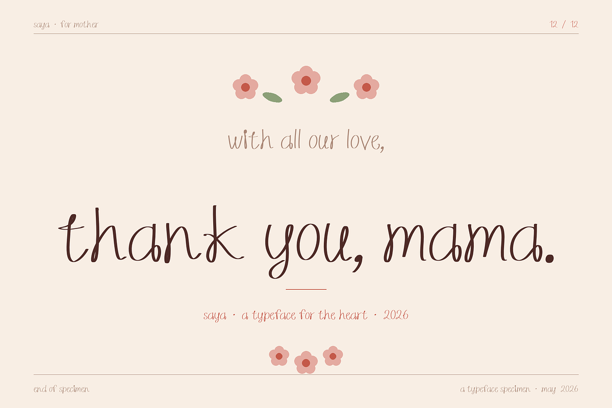 Saya — A Script for Tender Moments, a Handwritten Font by Lettra Studio (Photo 19 of 19)