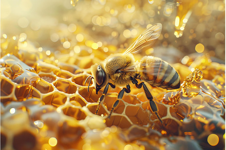 Honey bee collecting nectar on, an Animal Photo by Ylivdesign