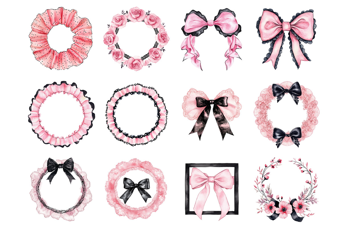 Black & Pink Coquette Frame, an Illustration by Design Market (Photo 2 of 3)